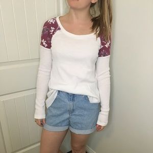 Roxy long sleeve white thermal - Small